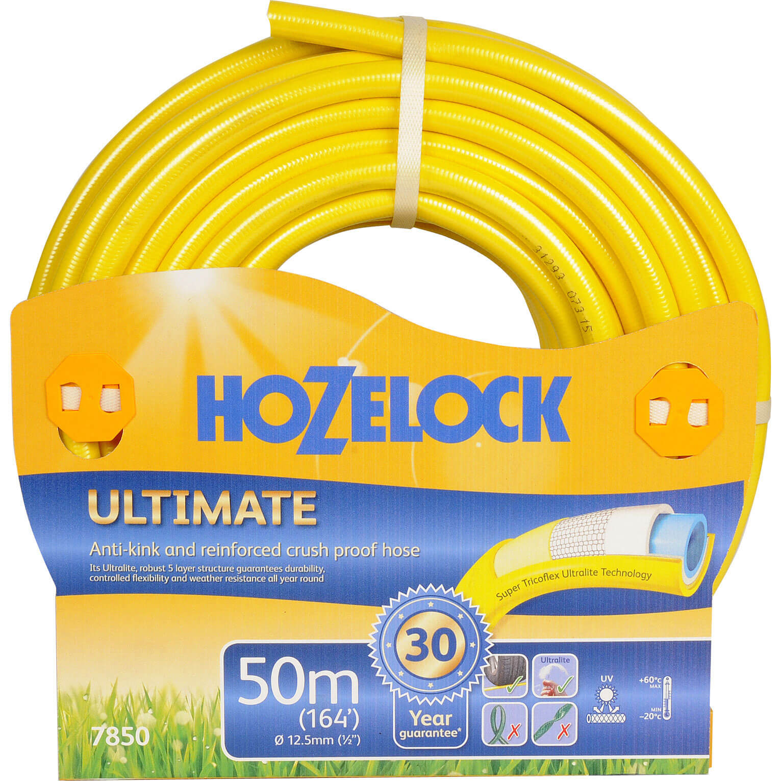 Hozelock Ultimate Anti Kink Crush Proof Hose Pipe 1/2" / 12.5mm 50m Yellow Price Comparisons | Compare The Build