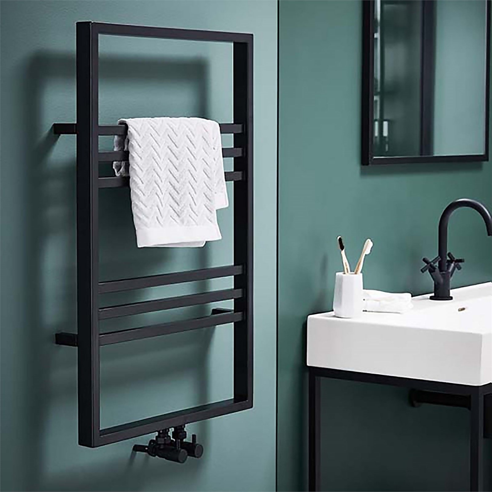 Bathstore Noir 900mm Square Towel Radiator - Black Price Comparisons | Compare The Build