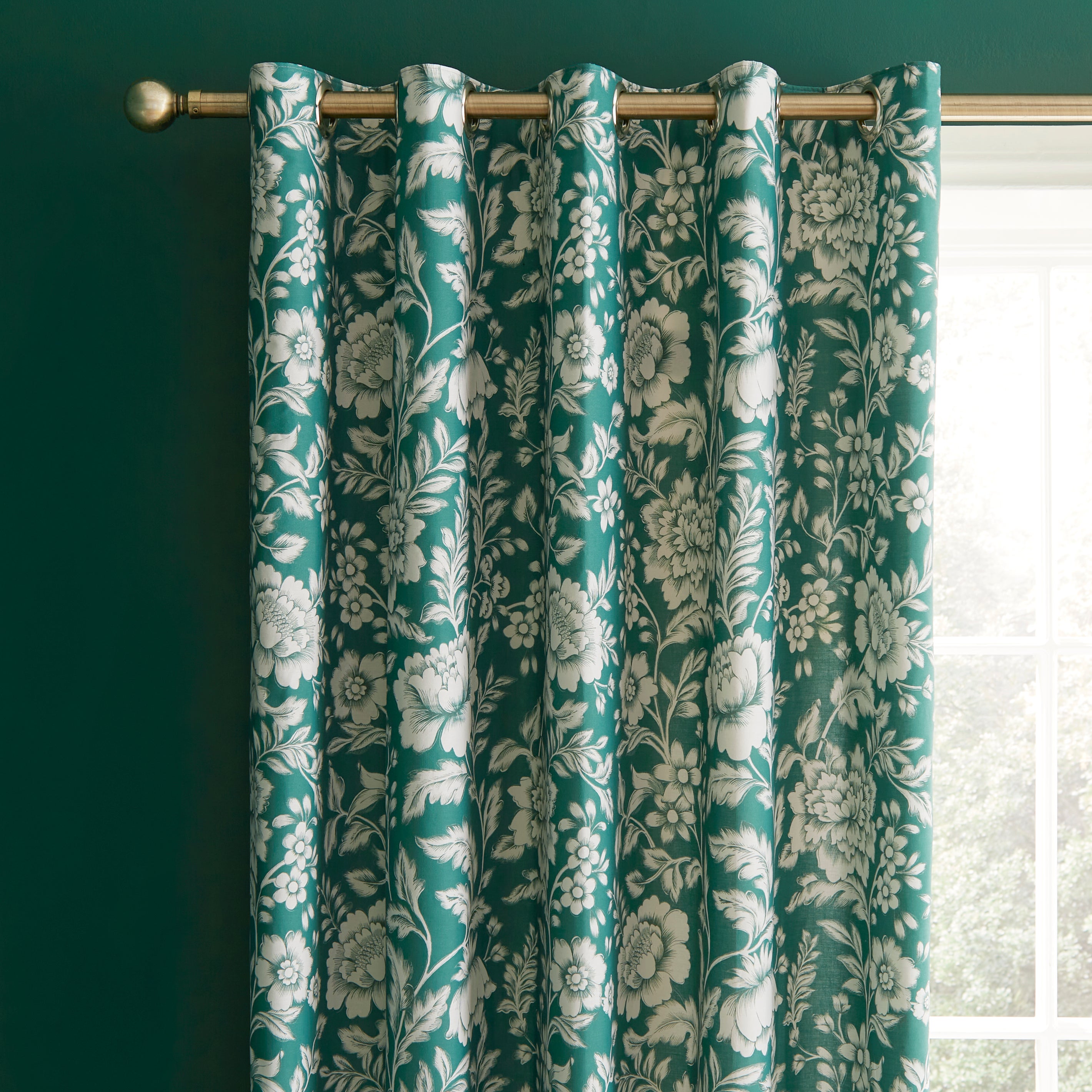 Floral Trail Emerald Blackout Eyelet Curtains Emerald Price Comparisons | Compare The Build