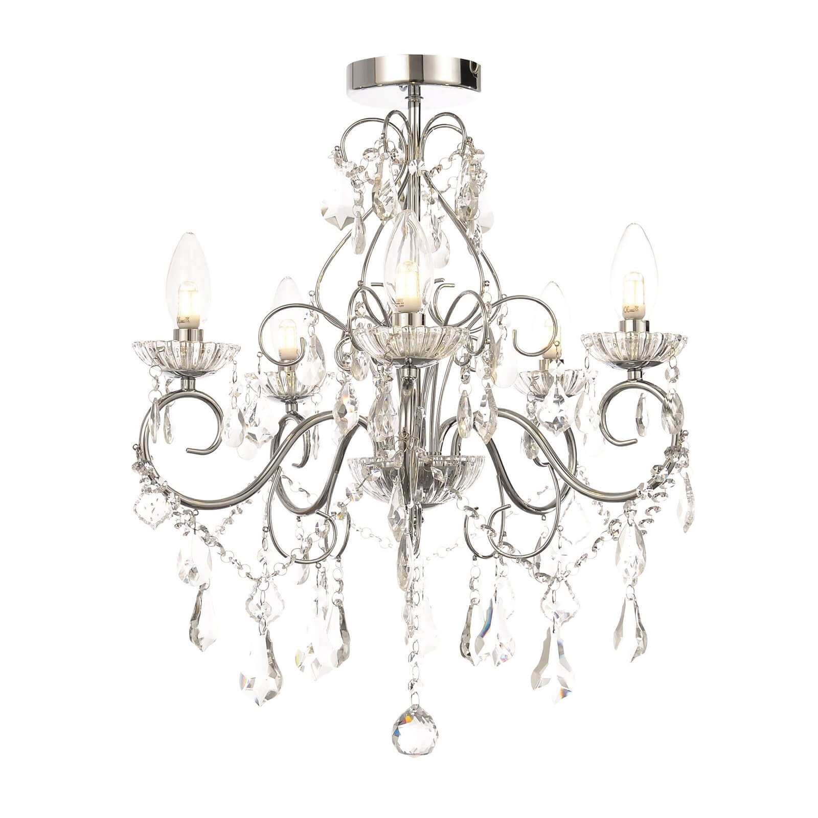 Vela 5 Light Bath Chandelier - Chrome | Compare The Build