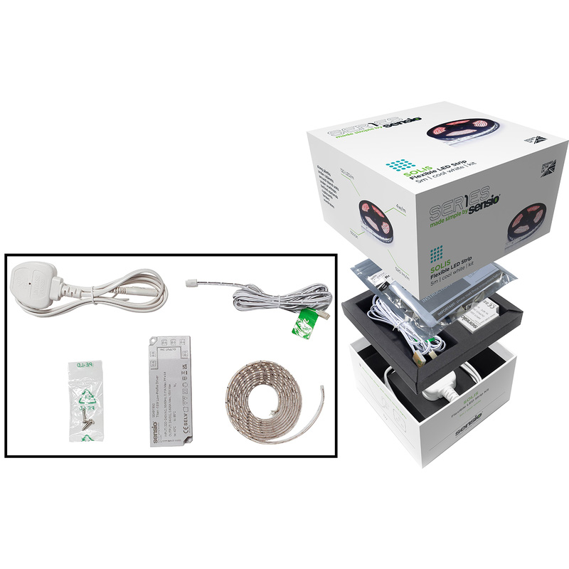 Sensio Solis IP54 24V 2m LED Flexible Strip Starter Kit 1040lm 3.6W/m Cool White 5500K Price Comparisons | Compare The Build