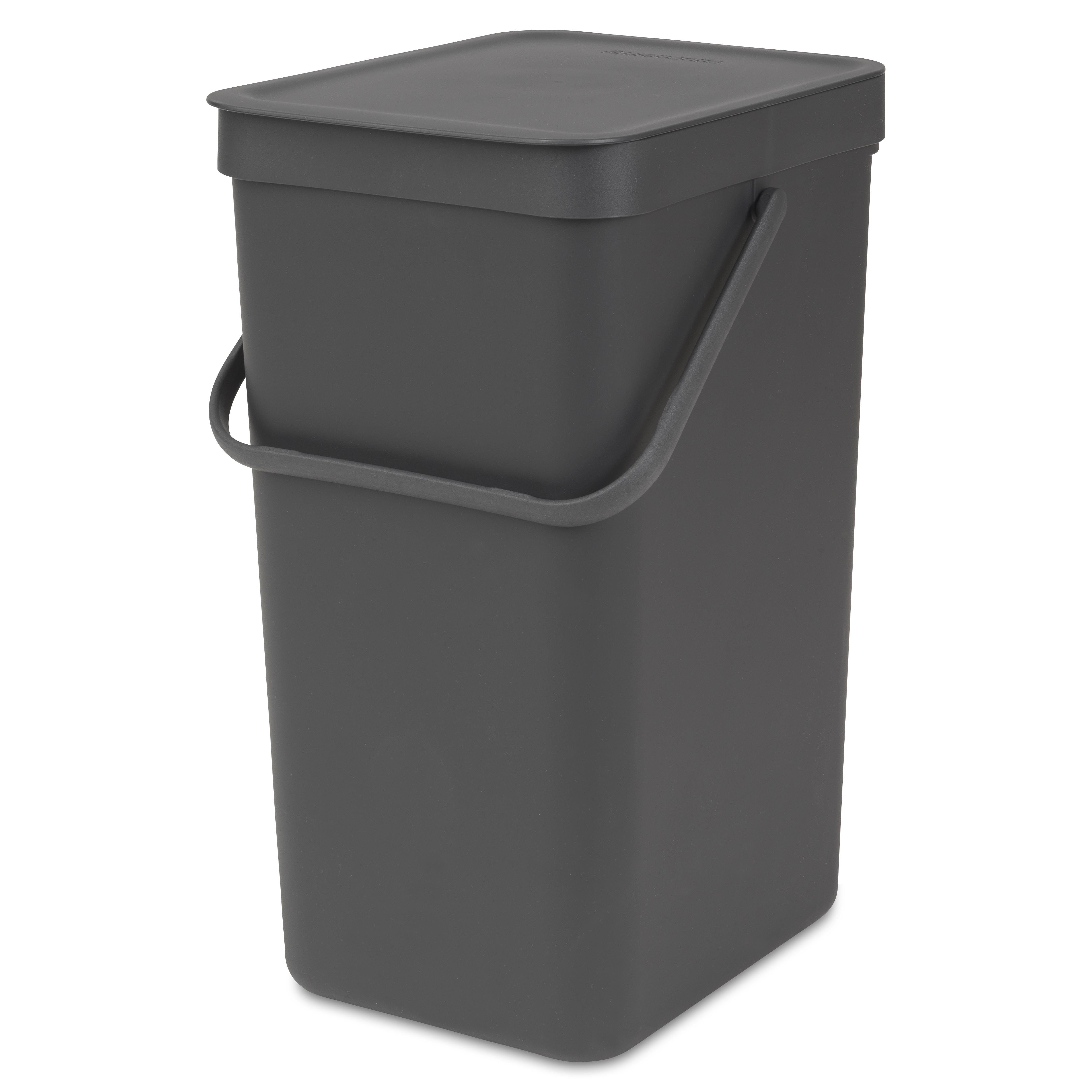 Brabantia Sort & Go Grey Plastic Rectangular Kitchen Bin, 16L | Compare The Build