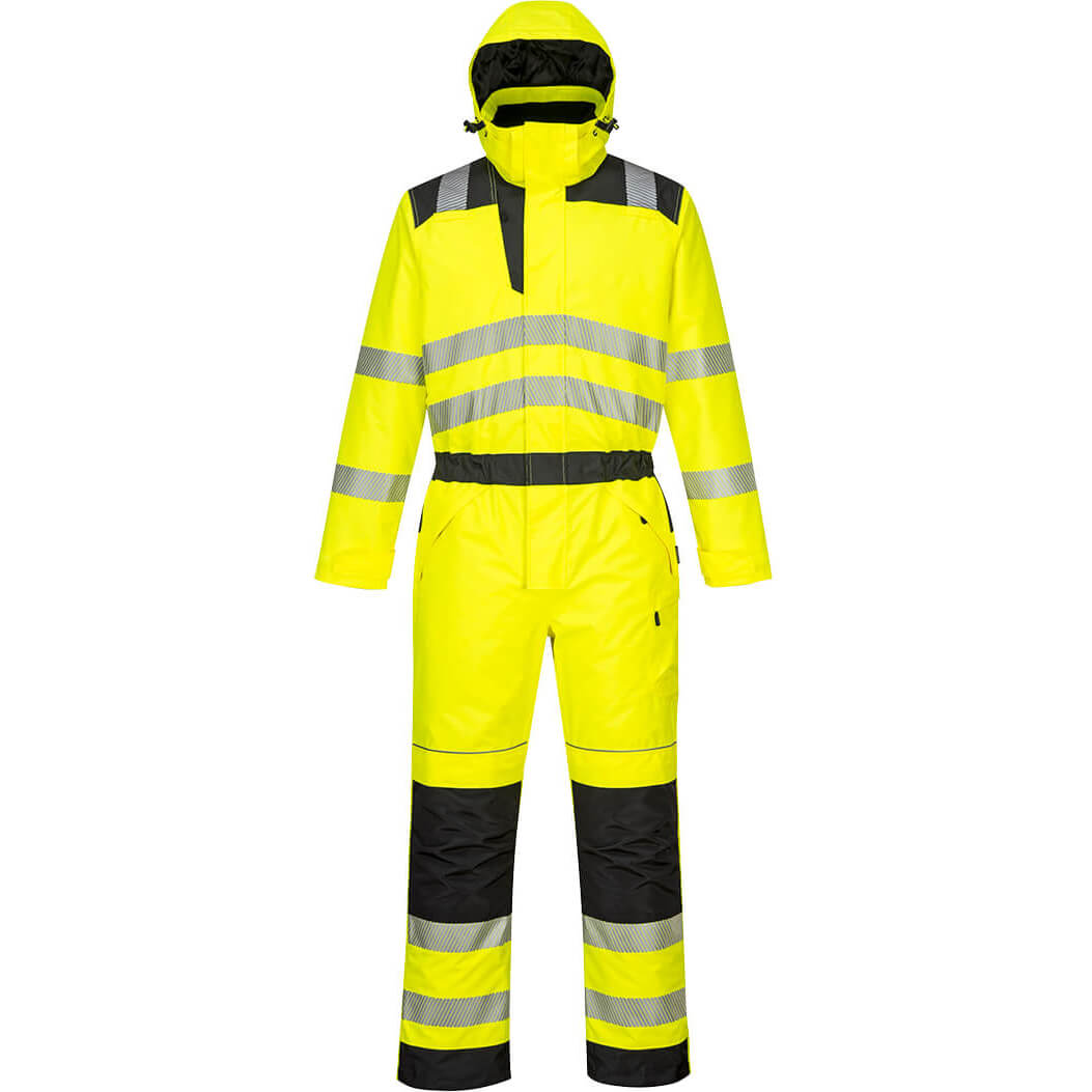 Oxford Weave 300D Class 3 PW3 Hi Vis Winter Coverall Yellow / Black 2XL 31" | Compare The Build