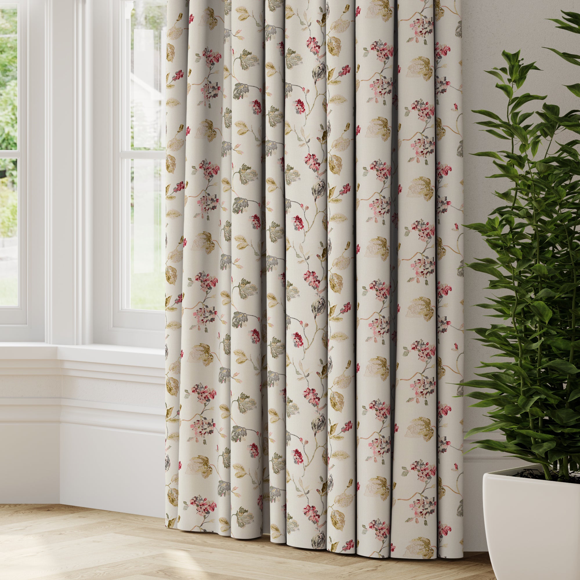 Heritage Cranbourne Embroidery Made to Measure Curtains Cranbourne China Pink Price Comparisons | Compare The Build