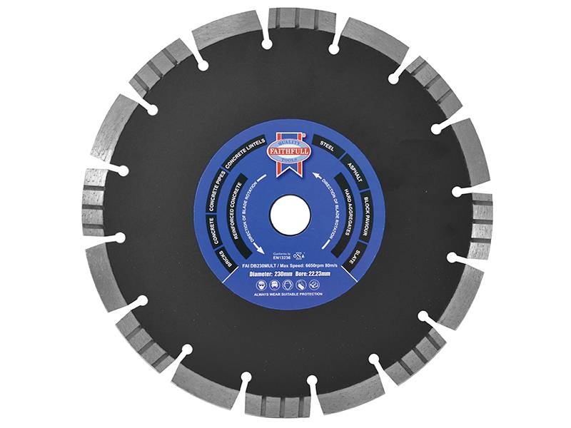 Faithfull FAIDB230MULT Multi Cut Diamond Blade 230 x 22mm Price Comparisons | Compare The Build