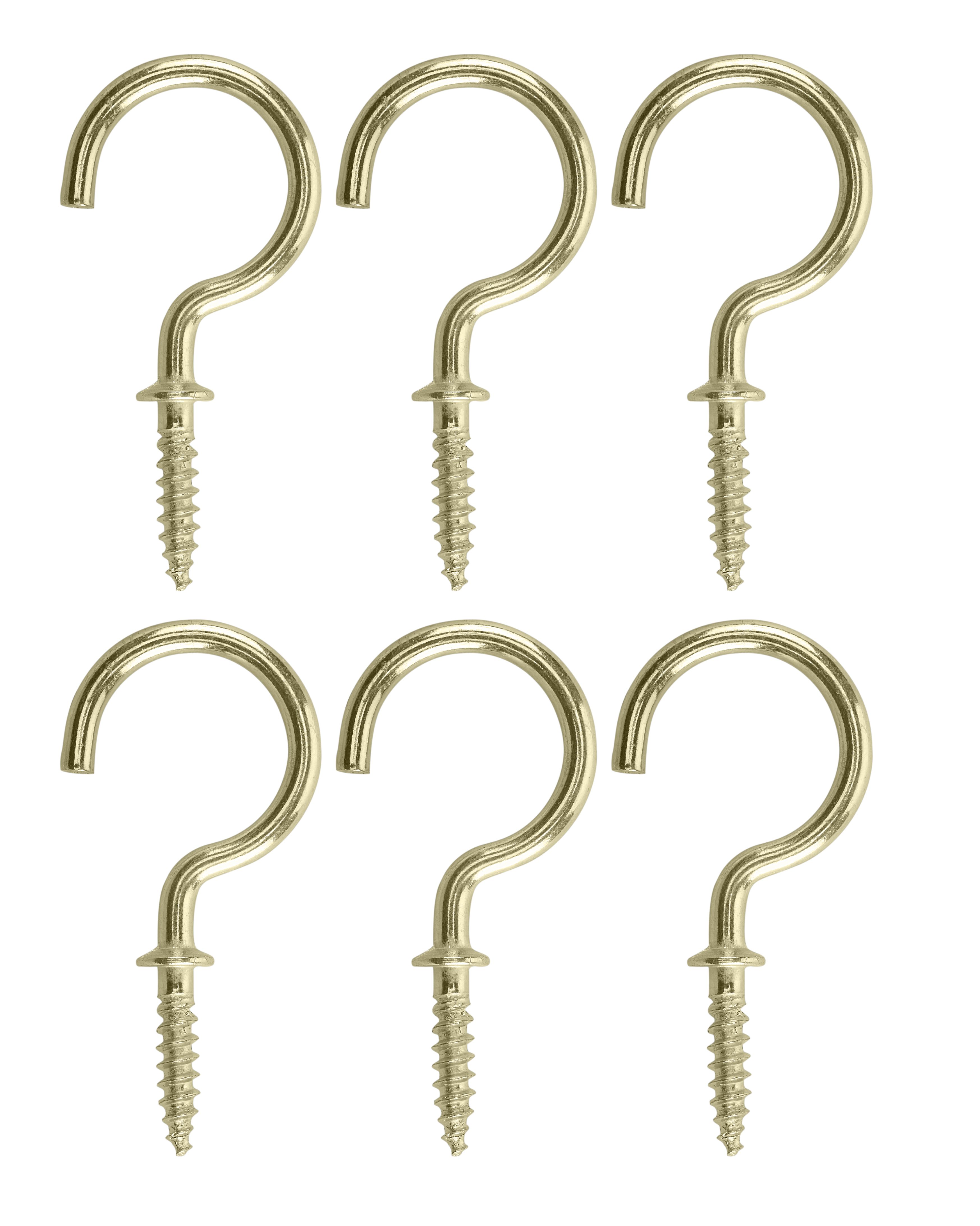 Brass-Plated Medium Cup Hook (L)38.5mm, Pack Of 6 Price Comparisons | Compare The Build