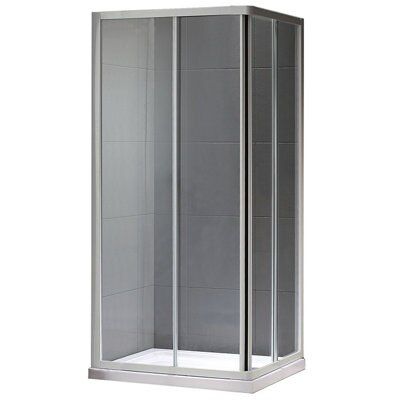 Plumbsure Square Shower Enclosure With Double Sliding Doors (W)800mm Price Comparisons | Compare The Build