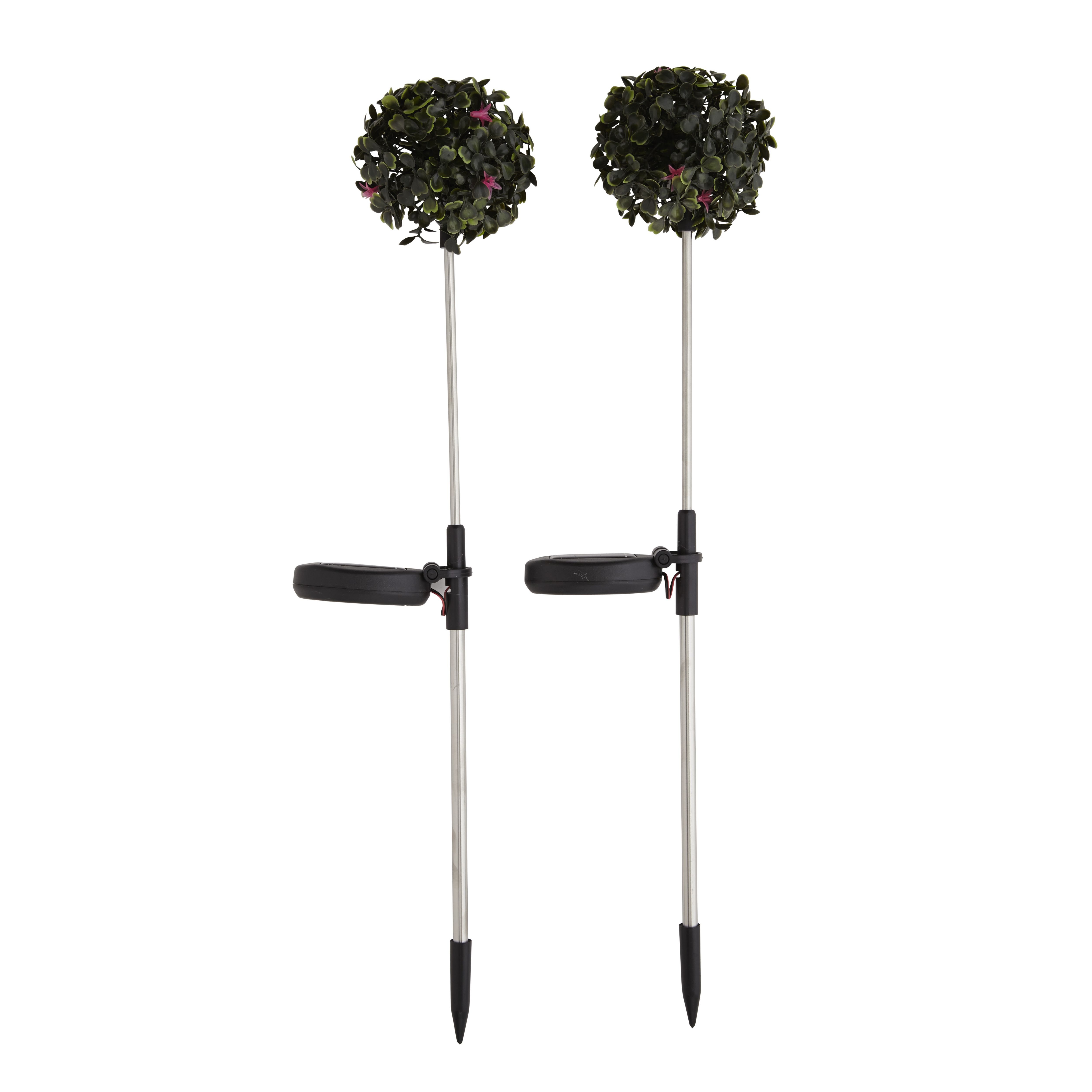 Blooma Floral Topiary Green Solar Powered Led Ornamental Light Price Comparisons | Compare The Build