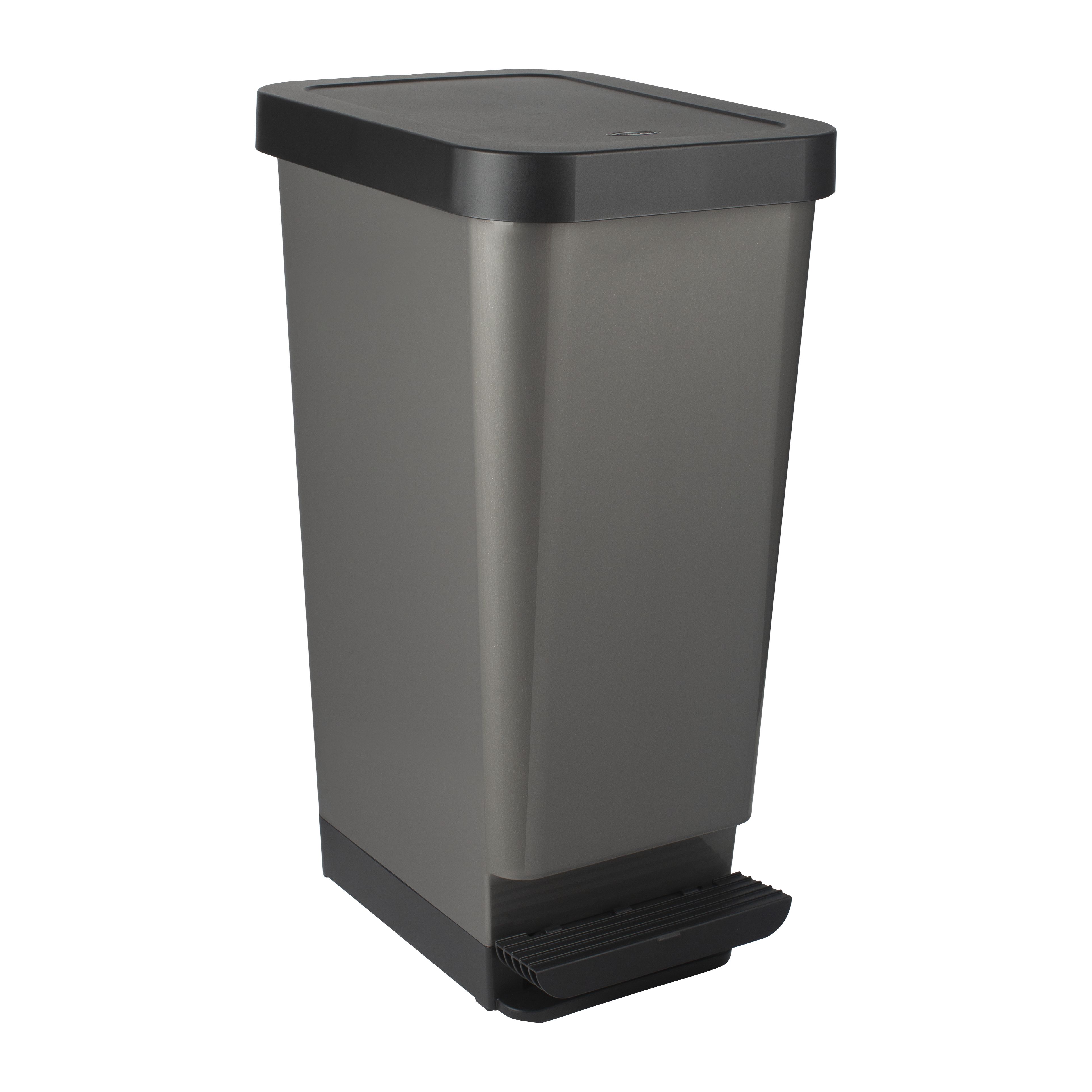 Cooke & Lewis Moda Pedal Platinum Effect Plastic Rectangular Freestanding Kitchen Pedal Bin, 45L Price Comparisons | Compare The Build