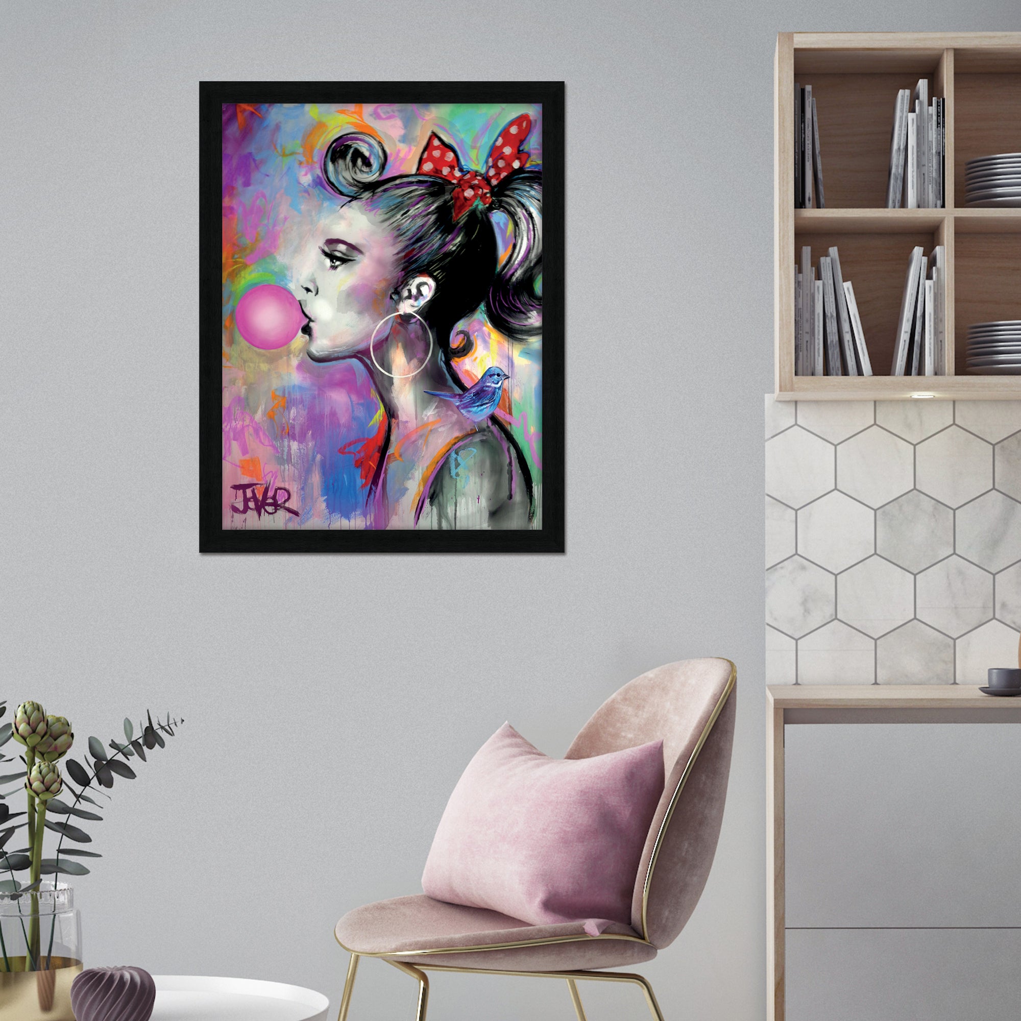 The Art Group Bubble Girl I Framed Print Pink/Black Price Comparisons | Compare The Build