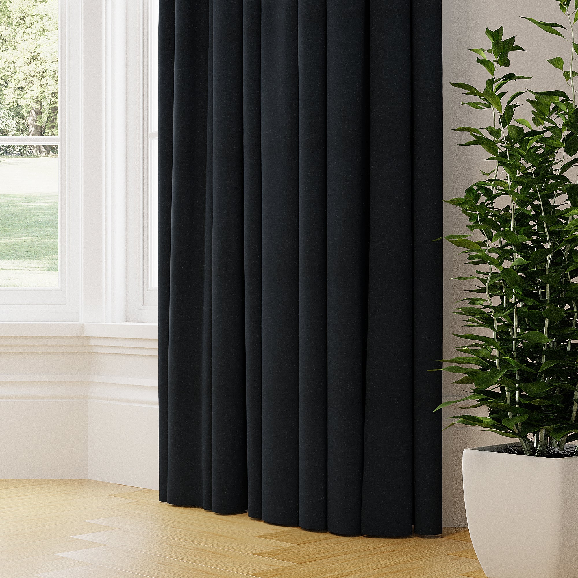 Lunar Made to Measure Curtains Blue Price Comparisons | Compare The Build