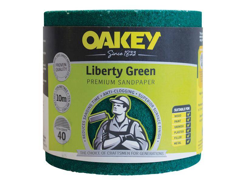 Oakey OAK33219 Liberty Green Sanding Roll 115mm x 10m Extra Coarse 40G Price Comparisons | Compare The Build