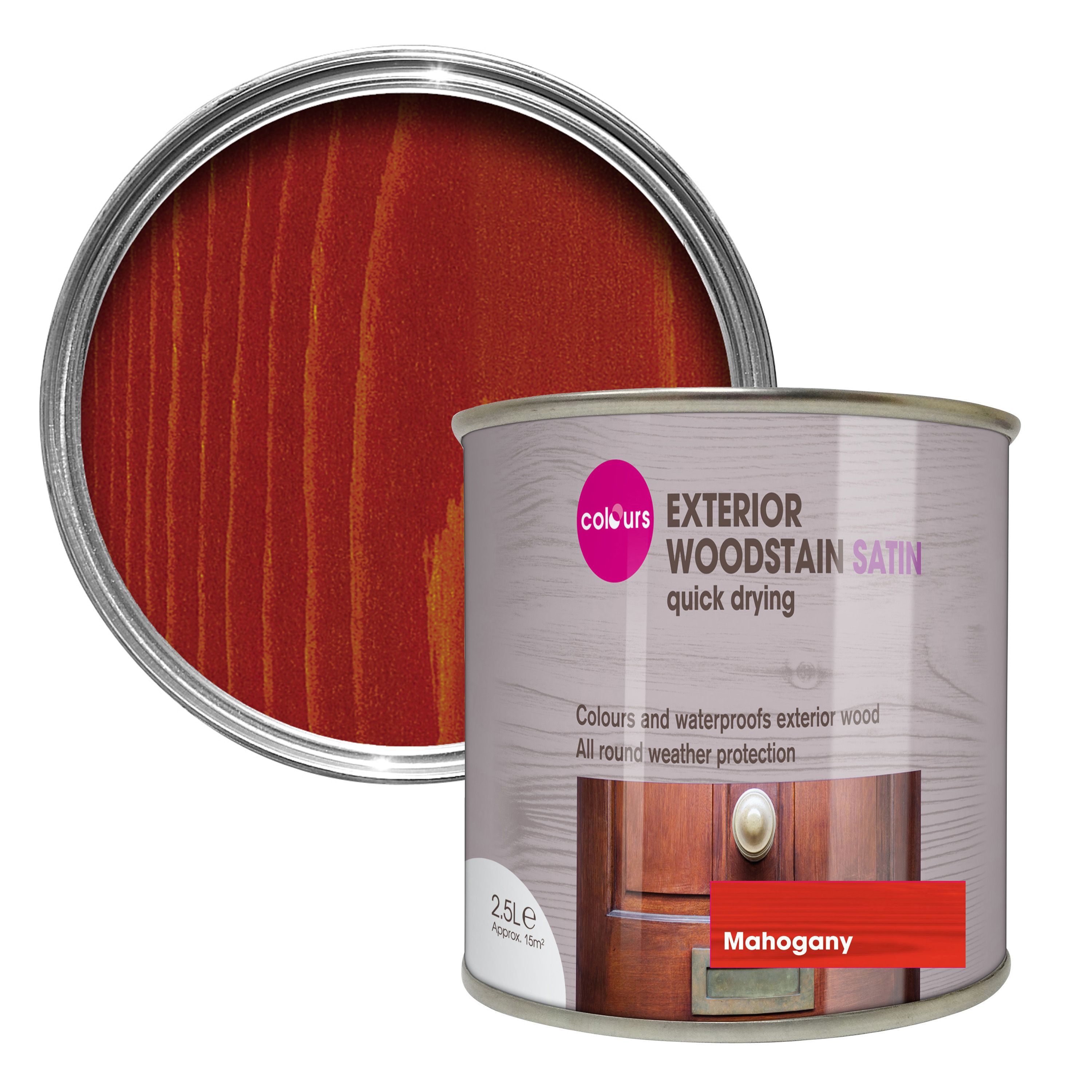 Colours Mahogany Satin Doors & Windows Wood Stain, 2.5L Price Comparisons | Compare The Build