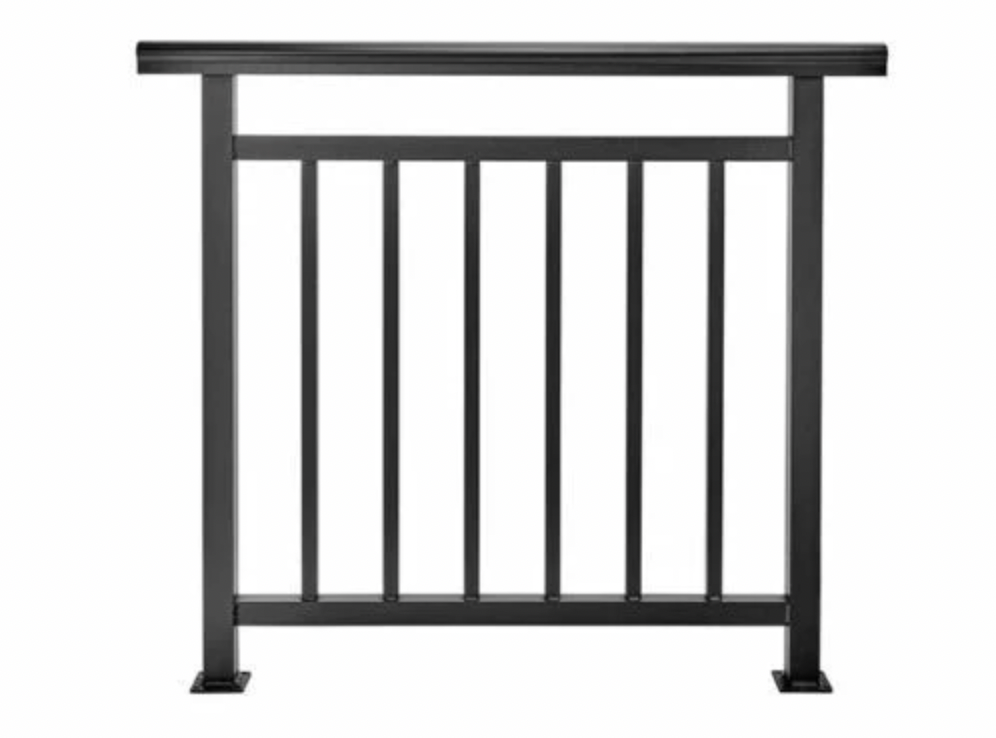 Handrail Balustrade System Powder Coated Aluminium 1050mm x 2400mm Black Price Comparisons | Compare The Build