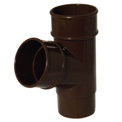 FloPlast Mini Gutter Downpipe Branch - 67.5 Degree x 50mm Brown Price Comparisons | Compare The Build