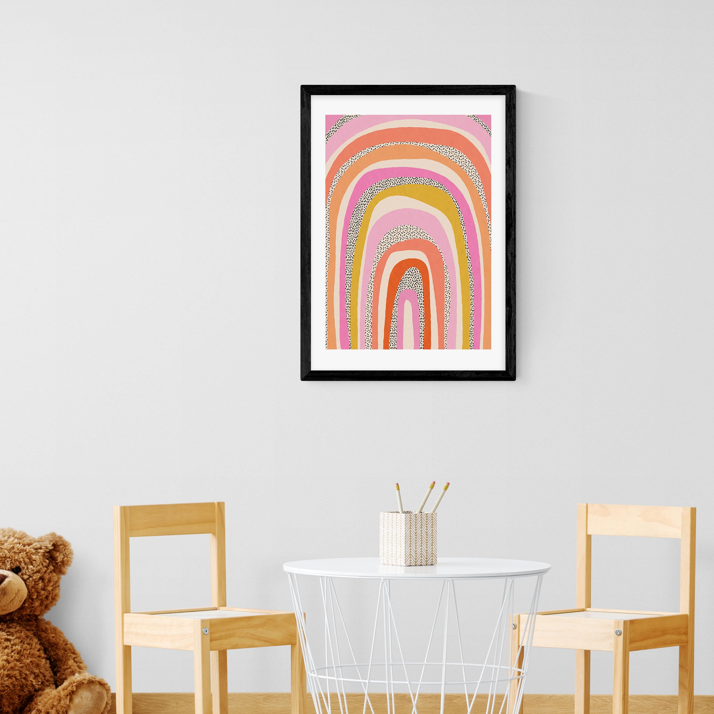 East End Prints Funky Rainbow Arches Print Pink | Compare The Build