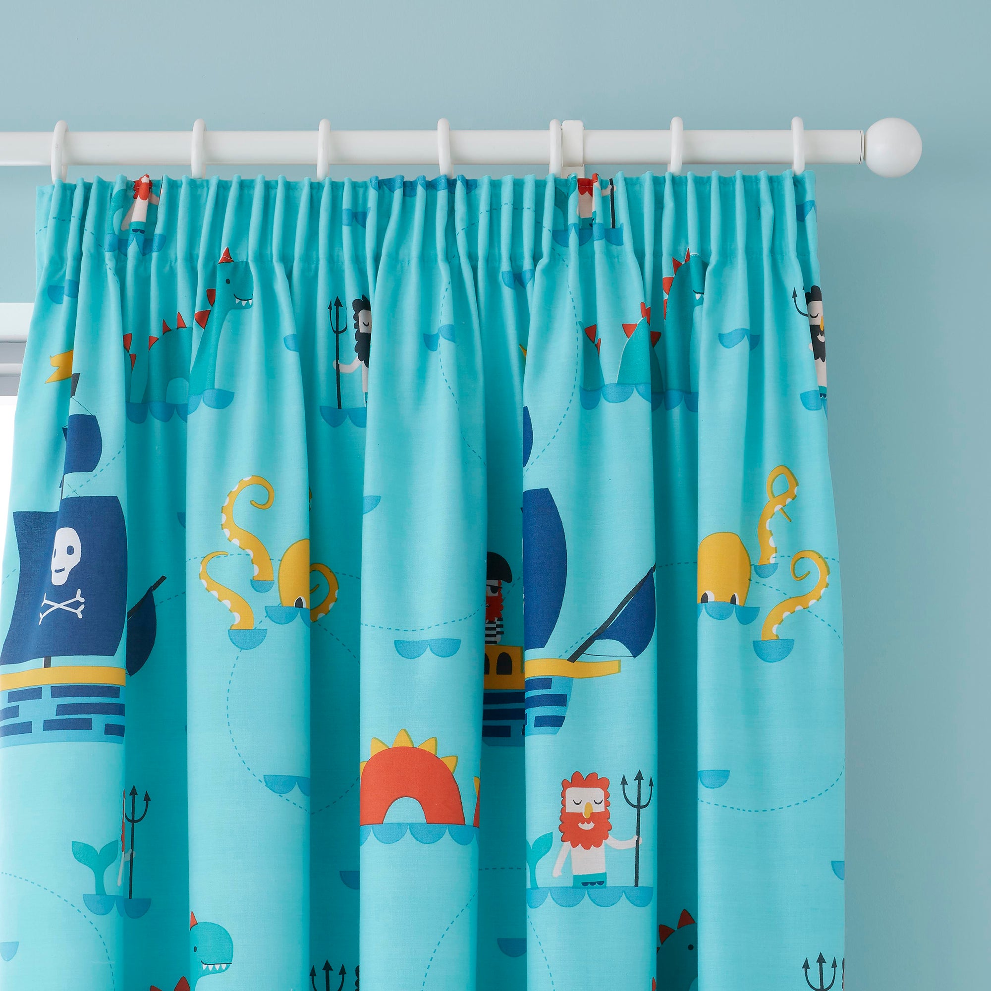 Cosatto Sea Monsters Pencil Pleat Curtains Blue/Red/Yellow Price Comparisons | Compare The Build
