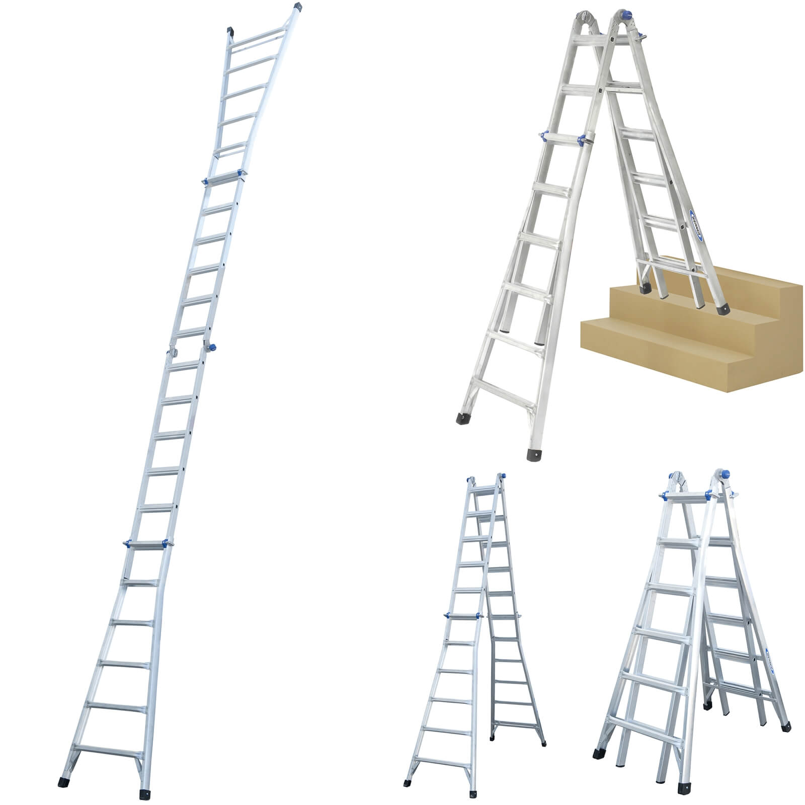 Werner Telescopic 4-Way 24 Tread Combination Ladder | Compare The Build