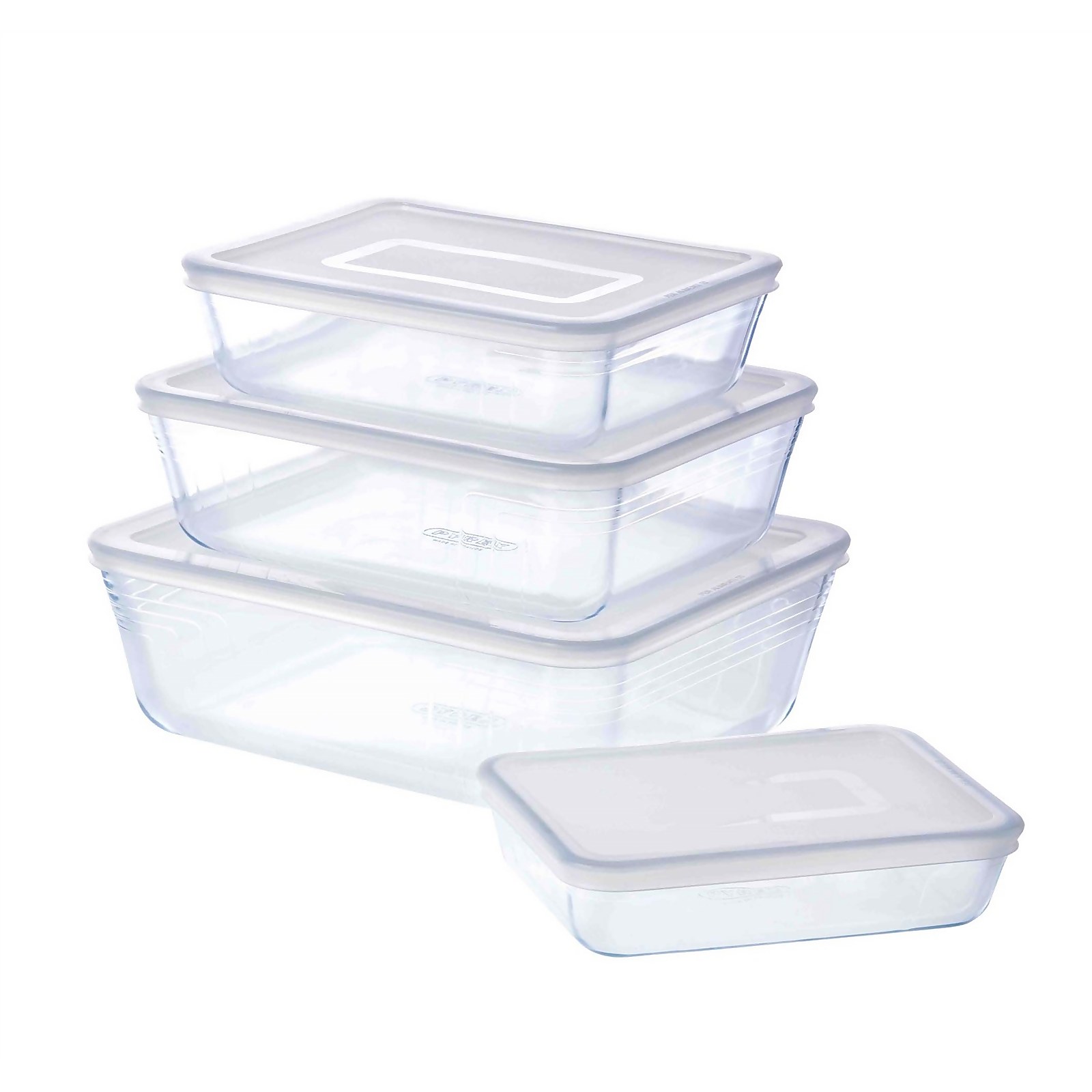 Pyrex Cook & Freeze Rectangular 4 Piece Food Storage Set - White Price Comparisons | Compare The Build