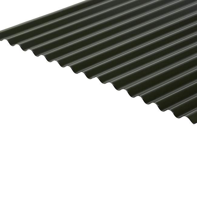 Cladco Corrugated 13/3 Profile 0.5mm Polyester Painted Coated Sheet - 2440mm - Juniper Green RAL6007 RCB5JG-2440 | Compare The Build