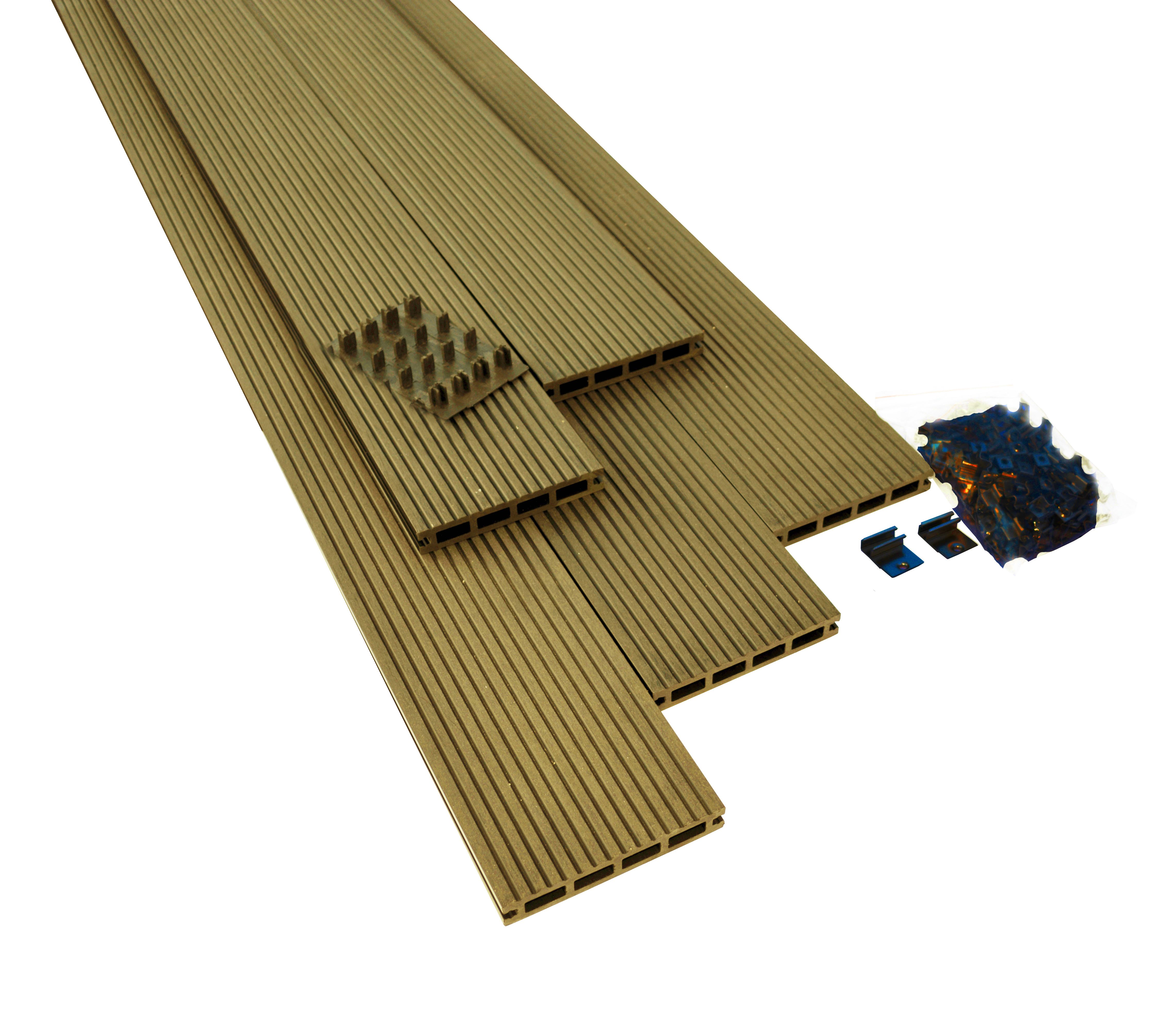 Teak Composite Deck Board (T)22mm (W)146mm (L)2200mm, Pack Of 5 Price Comparisons | Compare The Build