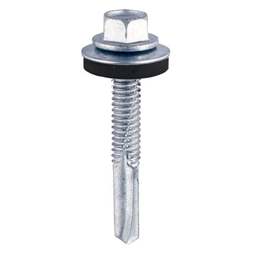 12G (5.5mm) x 50mm - Self Drilling Screw Hexagon Heavy Section with 16mm Bonded Washer - Bag of 20 Price Comparisons | Compare The Build