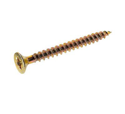 Avf Pz Flat Countersunk Yellow-Passivated Steel Screw (Dia)6mm (L)65mm, Pack Price Comparisons | Compare The Build