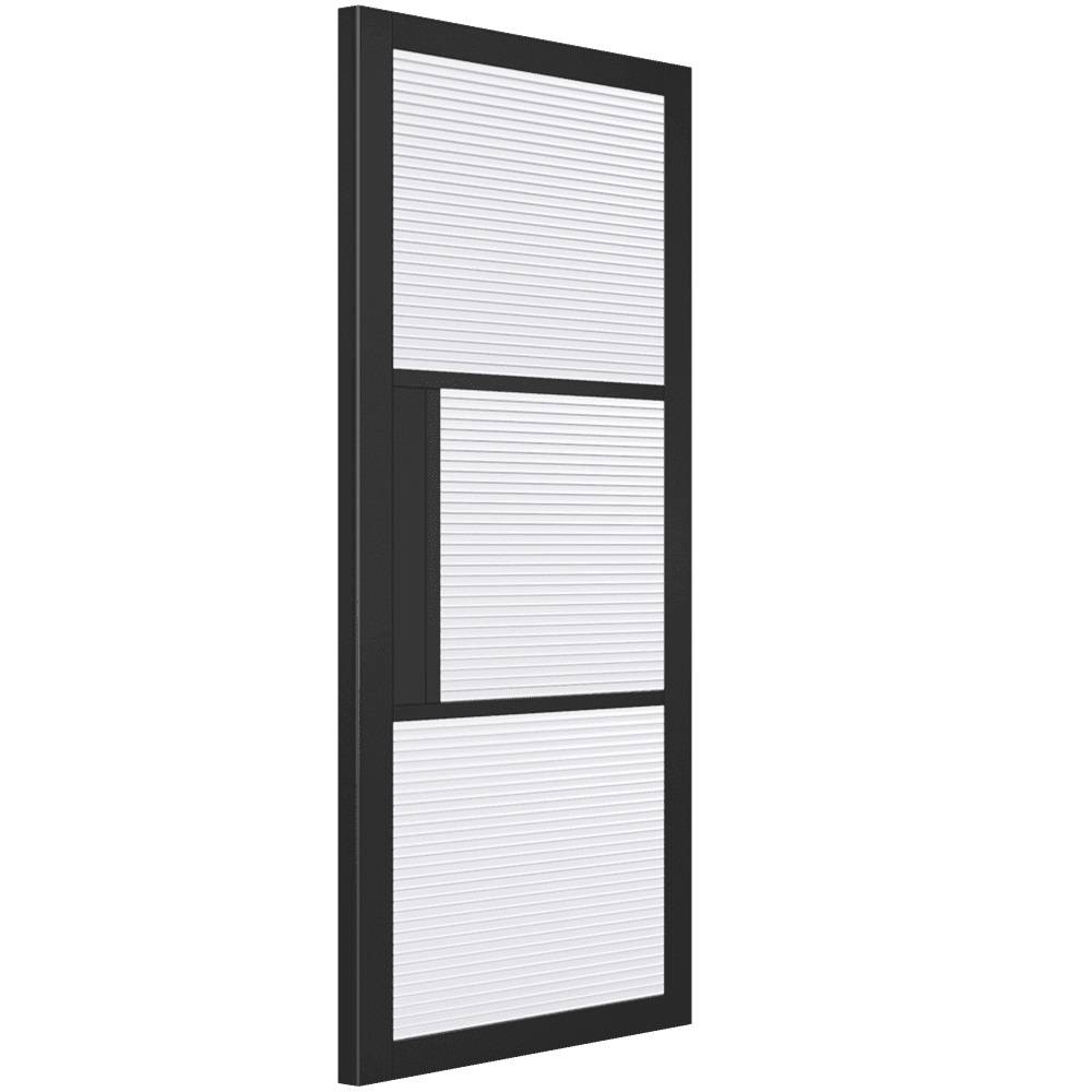 LPD Internal Black Tribeca Primed 3L Reeded Glass Door 1981mm x 838mm x 35mm (78" x 33") Price Comparisons | Compare The Build