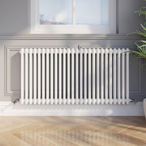 Park Lane Traditional Colosseum Double Bar Column Radiator White 600 x 1190mm Price Comparisons | Compare The Build