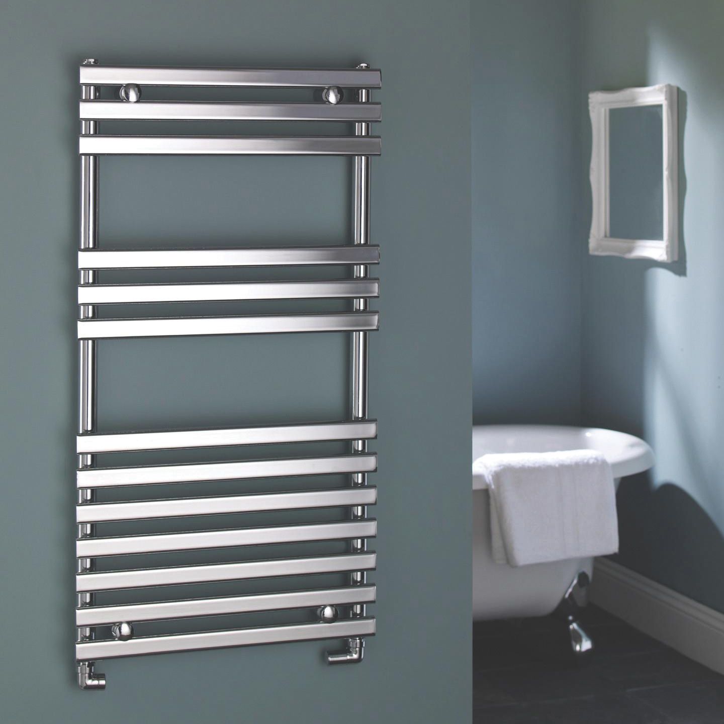 Kudox 251W Electric Silver Towel Warmer (H)900mm (W)450mm Price Comparisons | Compare The Build