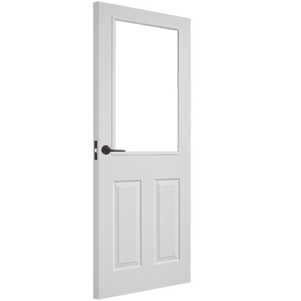 LPD Internal White Moulded Textured Unfinished 2P 1L Clear Glass Door 1981mm x 762mm x 35mm (78" x 30") Price Comparisons | Compare The Build