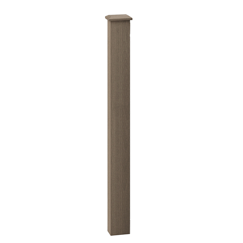 Composite Balustrade Frame Mount Newel andamp; Cap Kit - 1100mm Walnut | Compare The Build