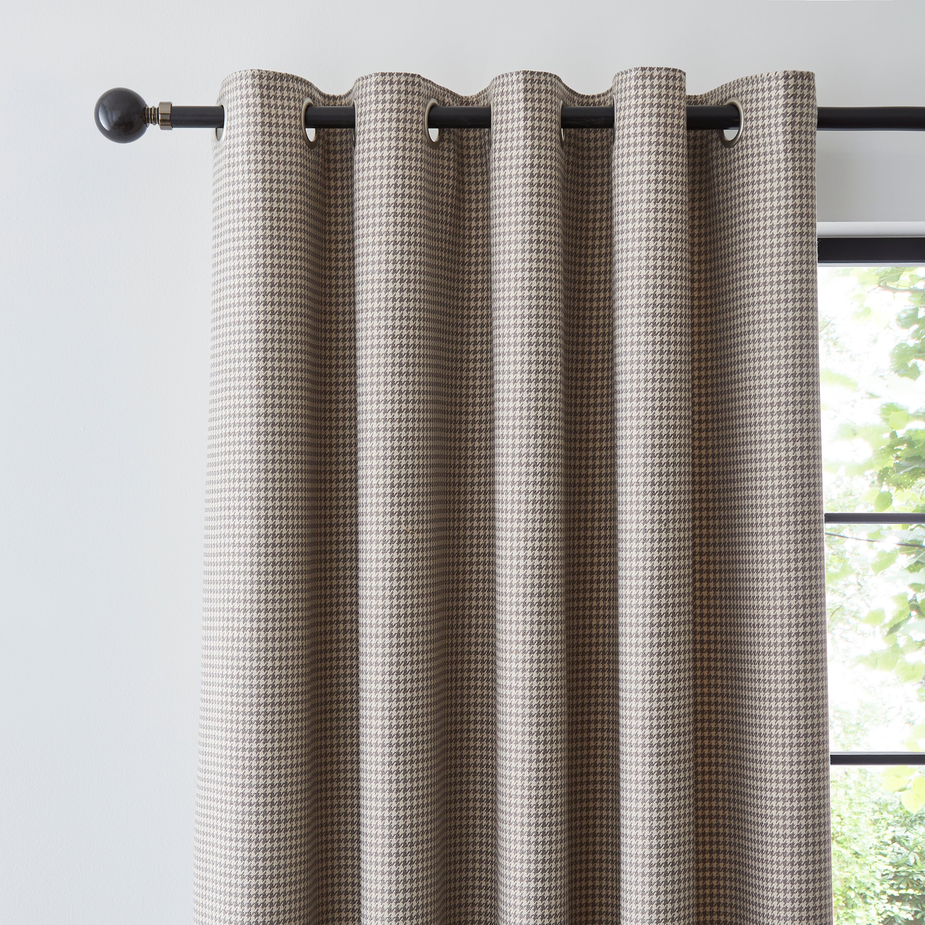 Churchgate Dogtooth Natural Grey Eyelet Curtains Grey Price Comparisons | Compare The Build