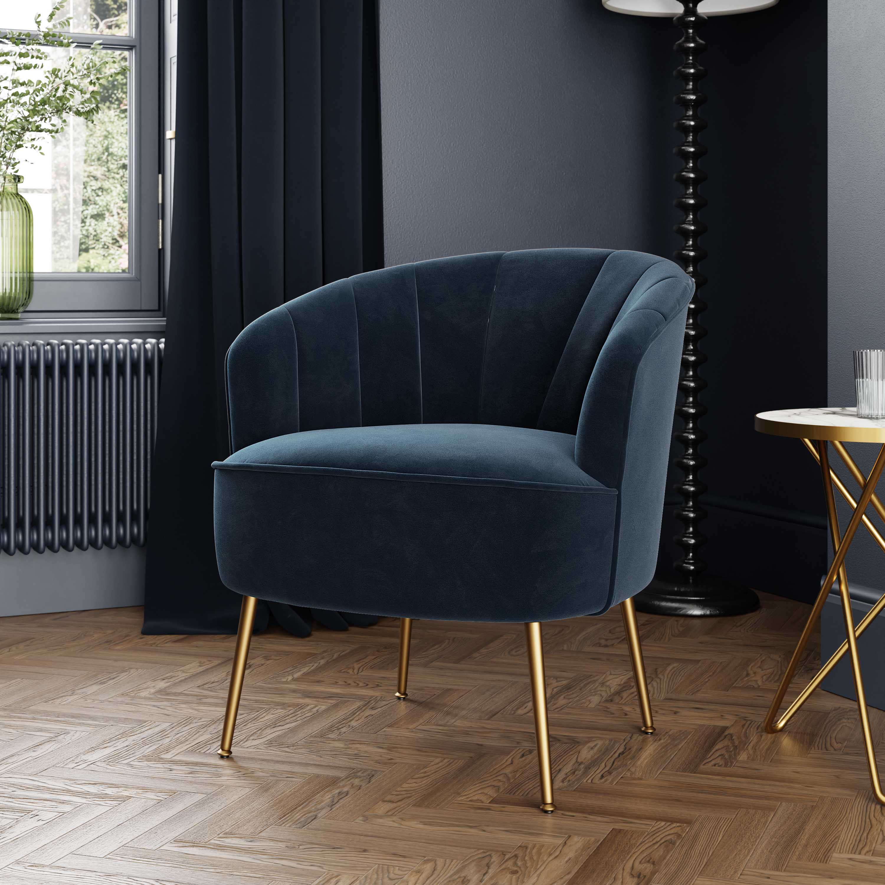 Matilda Velvet Chair Velvet Luxe Navy Price Comparisons | Compare The Build