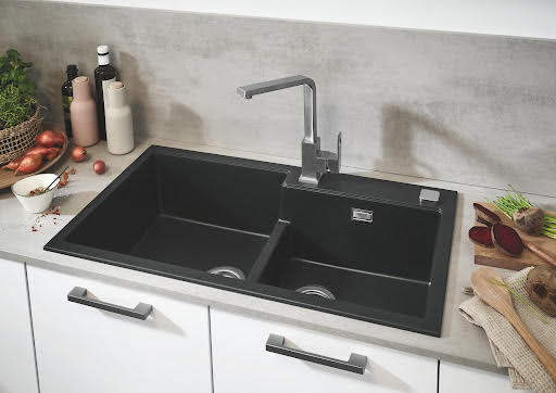 Grohe K500 Granite Black 2.0 Composite Inset Kitchen Sink & Waste 860 x 500mm | Compare The Build