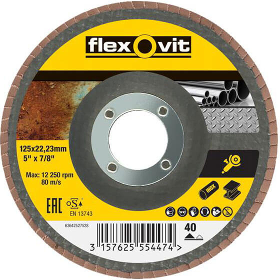 Flexovit Abrasive Flap Disc 125mm 40g Price Comparisons | Compare The Build