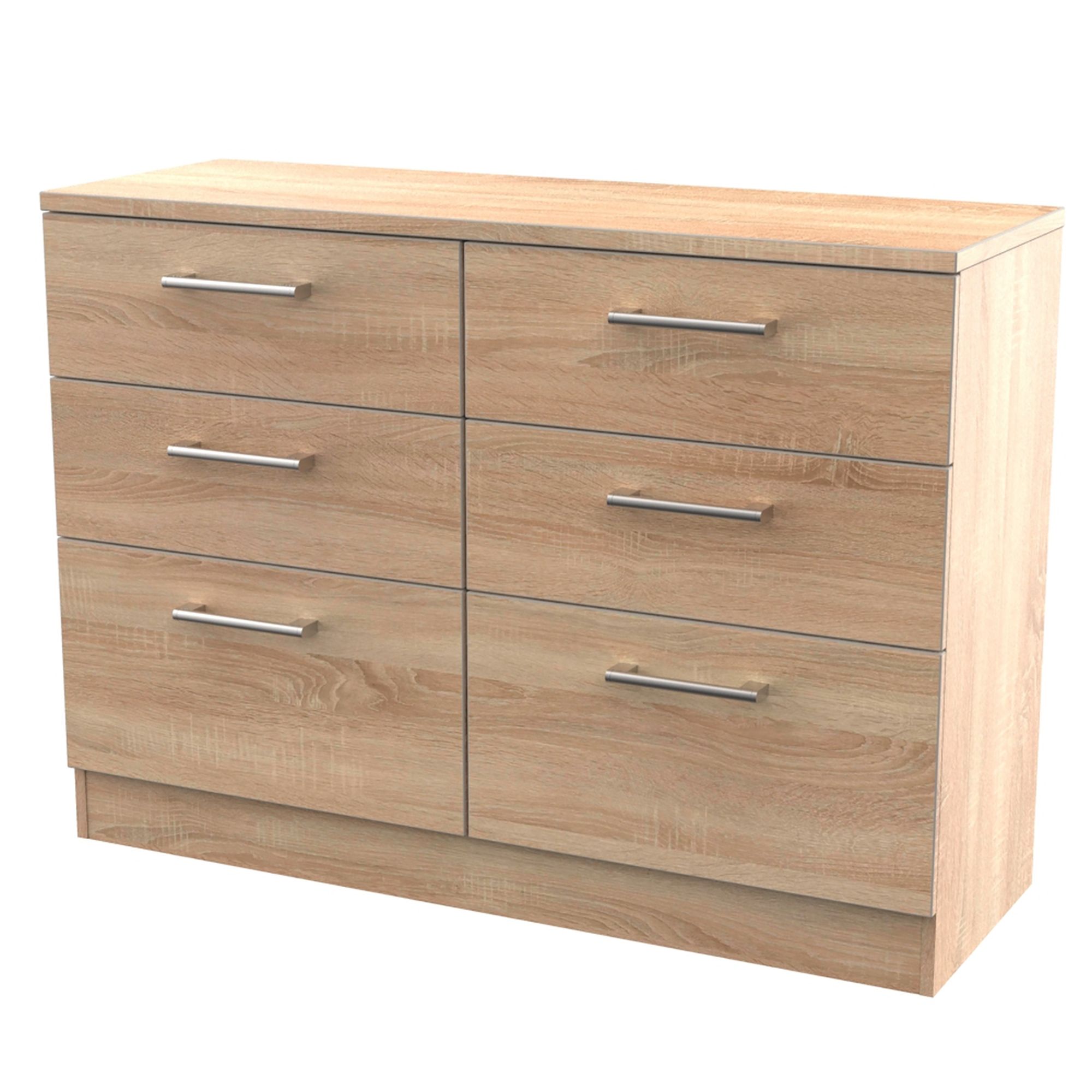 Devon Oak Effect 6 Drawer Chest Of Drawers (H)795mm (W)1120mm (D)415mm Price Comparisons | Compare The Build