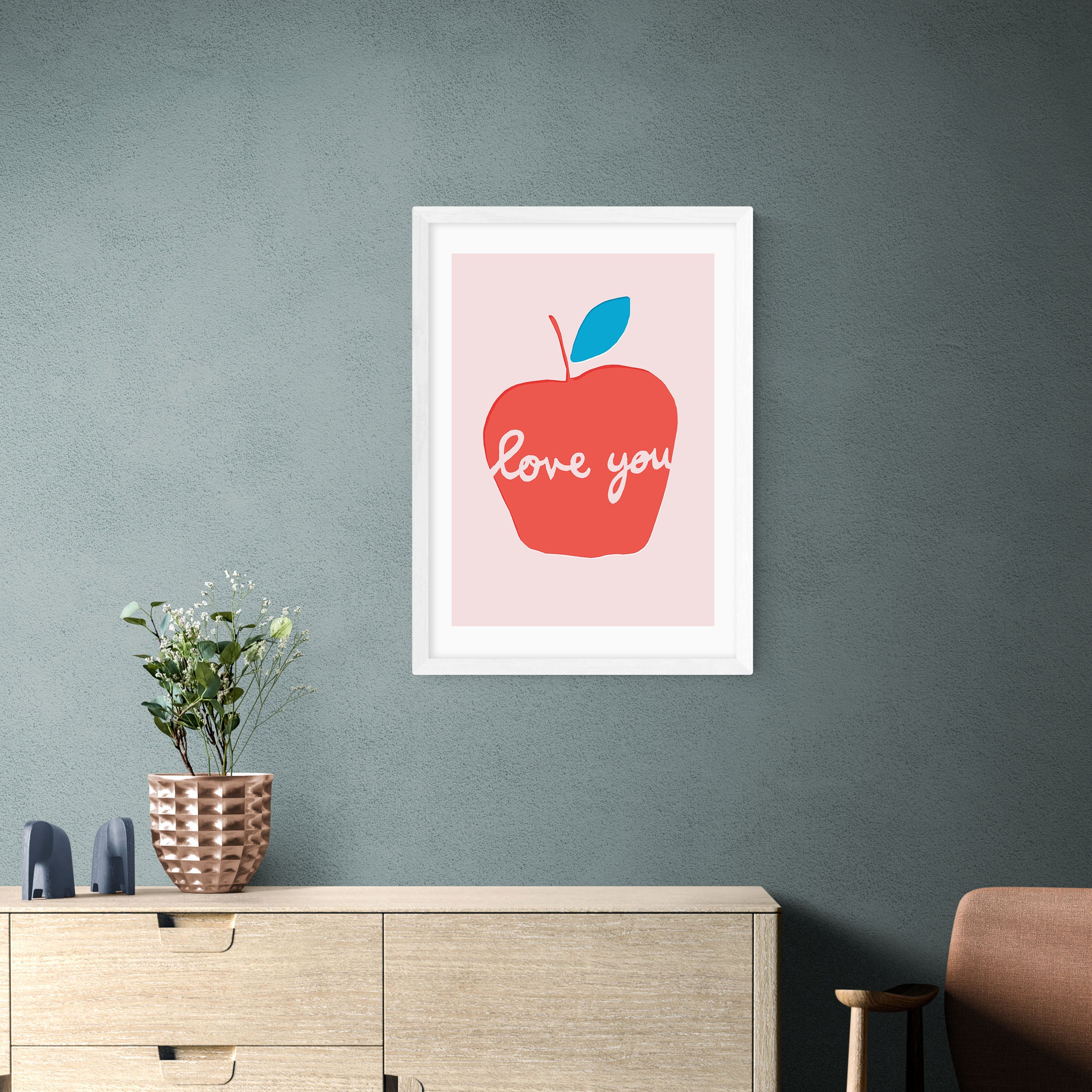 East End Prints Apple Love You Print by Francesca Iannaccone Pink Price Comparisons | Compare The Build