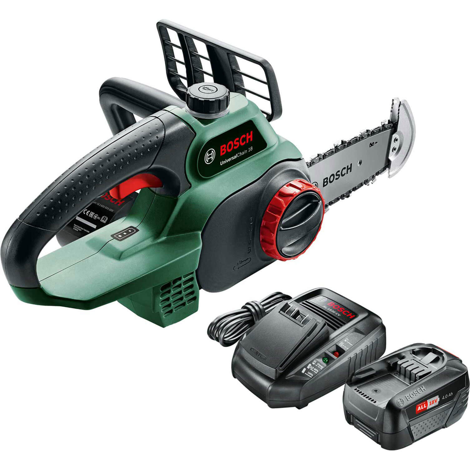 Bosch UNIVERSALCHAIN 18v Cordless Chainsaw 200mm 1 x 4ah Li-ion Charger | Compare The Build