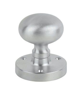 Carlisle Brass Satin Chrome Effect Mushroom Door Knob (Dia)61mm, Pack Of 2 Price Comparisons | Compare The Build