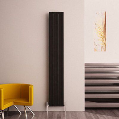 Carisa Monza Vertical Designer Radiator, Black (W)280mm (H)1800mm Price Comparisons | Compare The Build