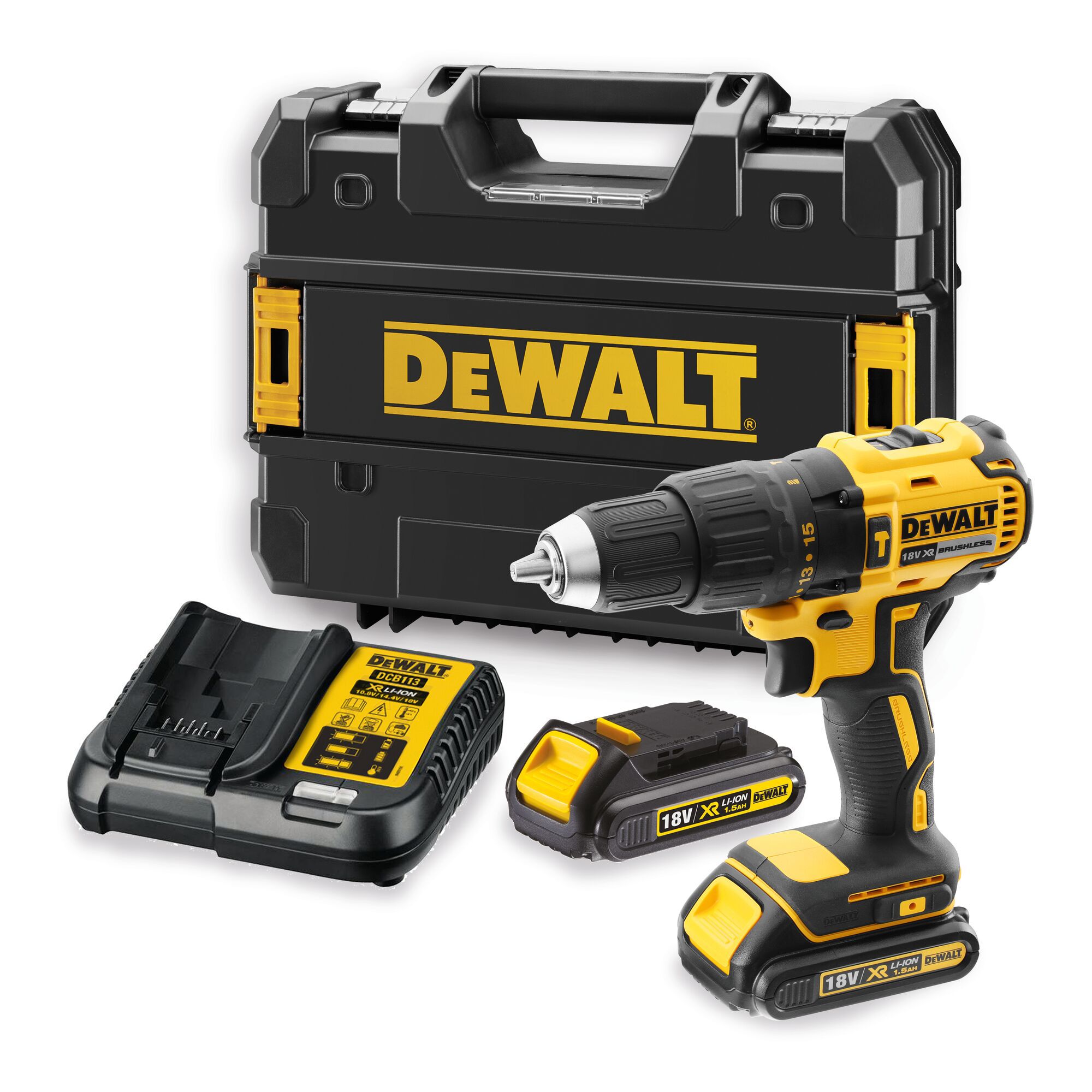 Dewalt 18V 2 X 1.5Ah Li-Ion Brushless Cordless Combi Drill Dcd778S2T-Bqgb | Compare The Build