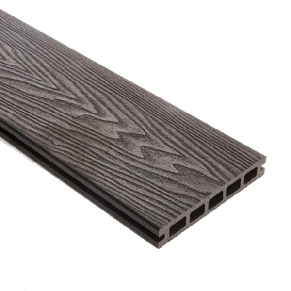 WPC Double Faced Decking Plank Black - 25mm x 3000mm (L) x 148mm (W) Price Comparisons | Compare The Build