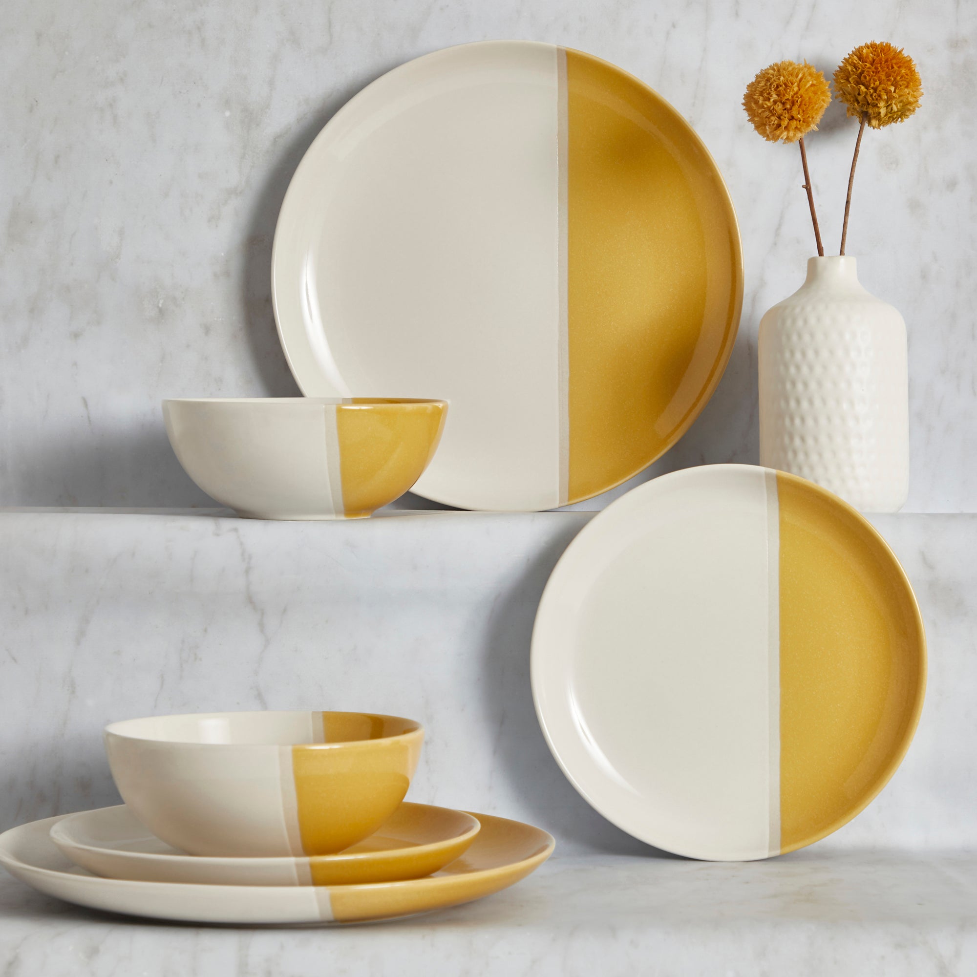 Elements Dipped Ochre 12 Piece Dinner Set Yellow Price Comparisons | Compare The Build