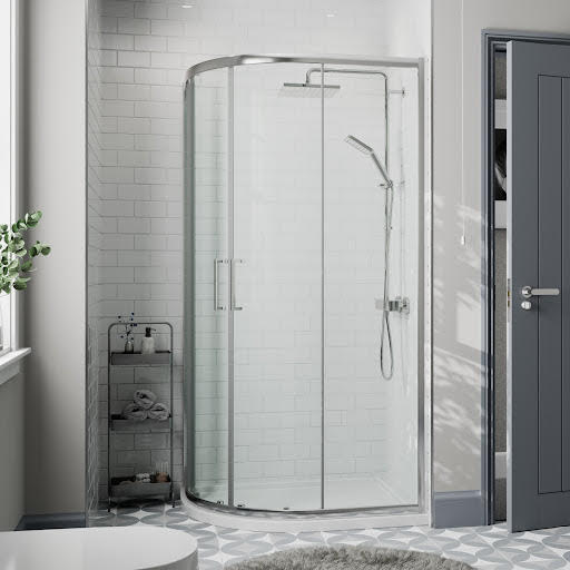 Diamond Offset Quadrant Shower Enclosure 1200 x 800mm with Tray (Left Entry) - 8mm Price Comparisons | Compare The Build