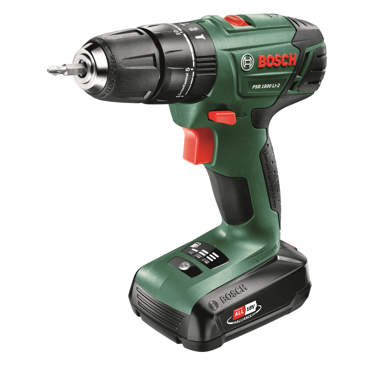 Bosch Cordless 18V 1.5Ah Li-Ion Combi Drill 2 Batteries Psb1800 | Compare The Build