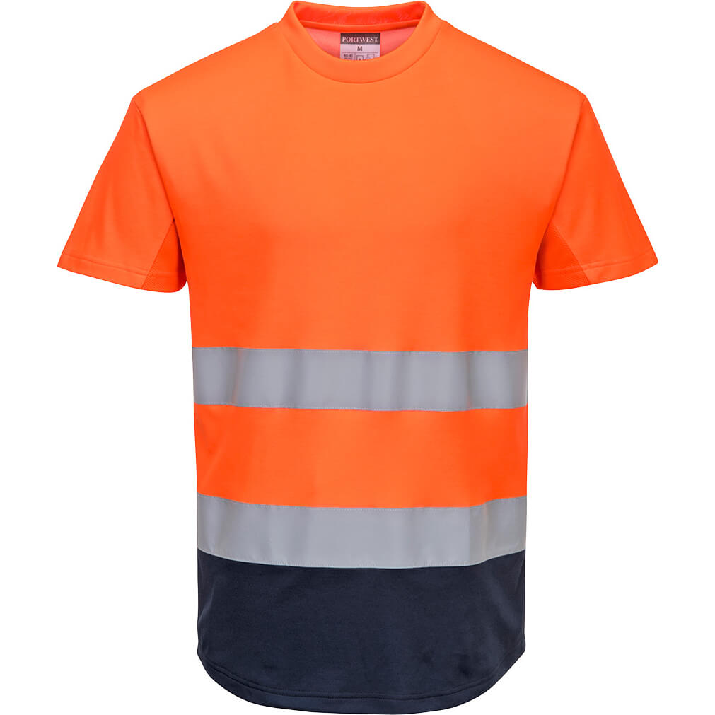 Portwest C395 Hi Vis Tone Mesh T-Shirt Orange / Navy L Price Comparisons | Compare The Build