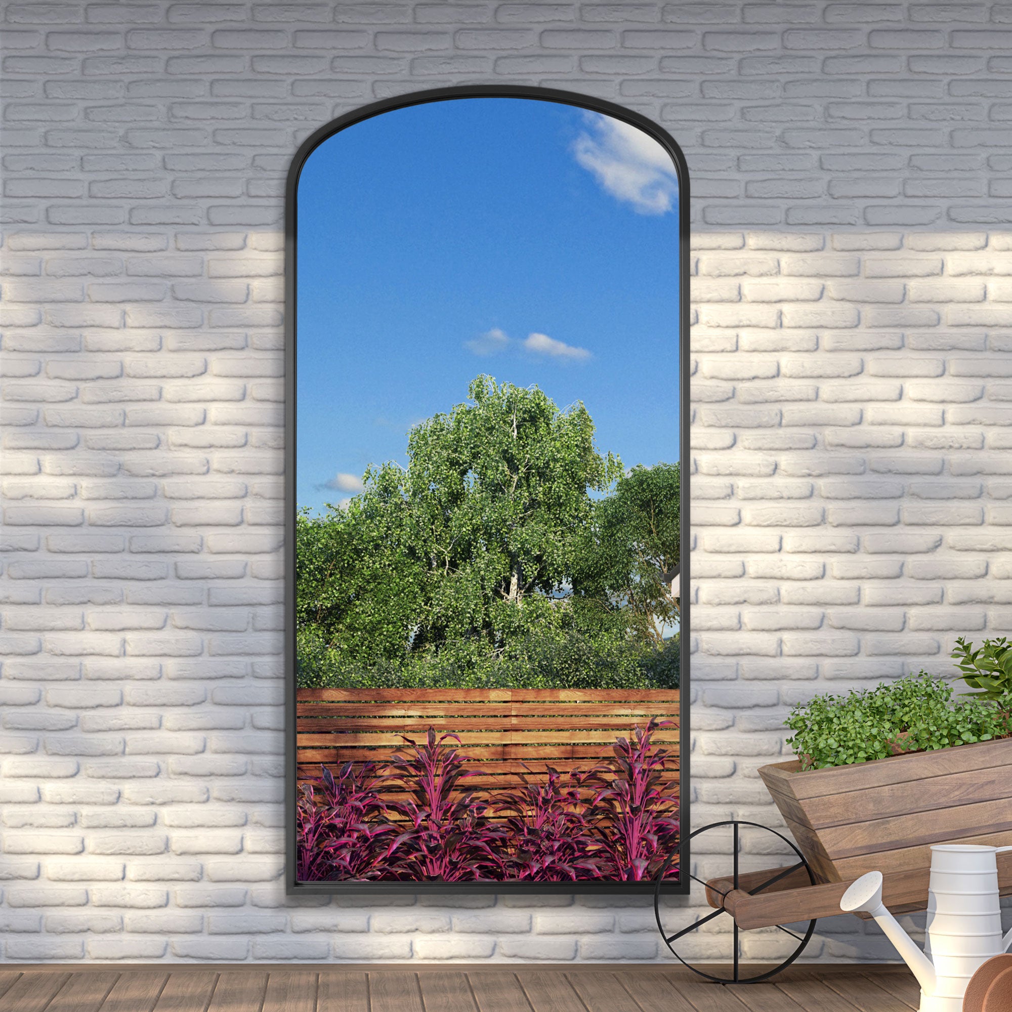 Curva Arched Indoor Outdoor Full Length Wall Mirror Black Price Comparisons | Compare The Build