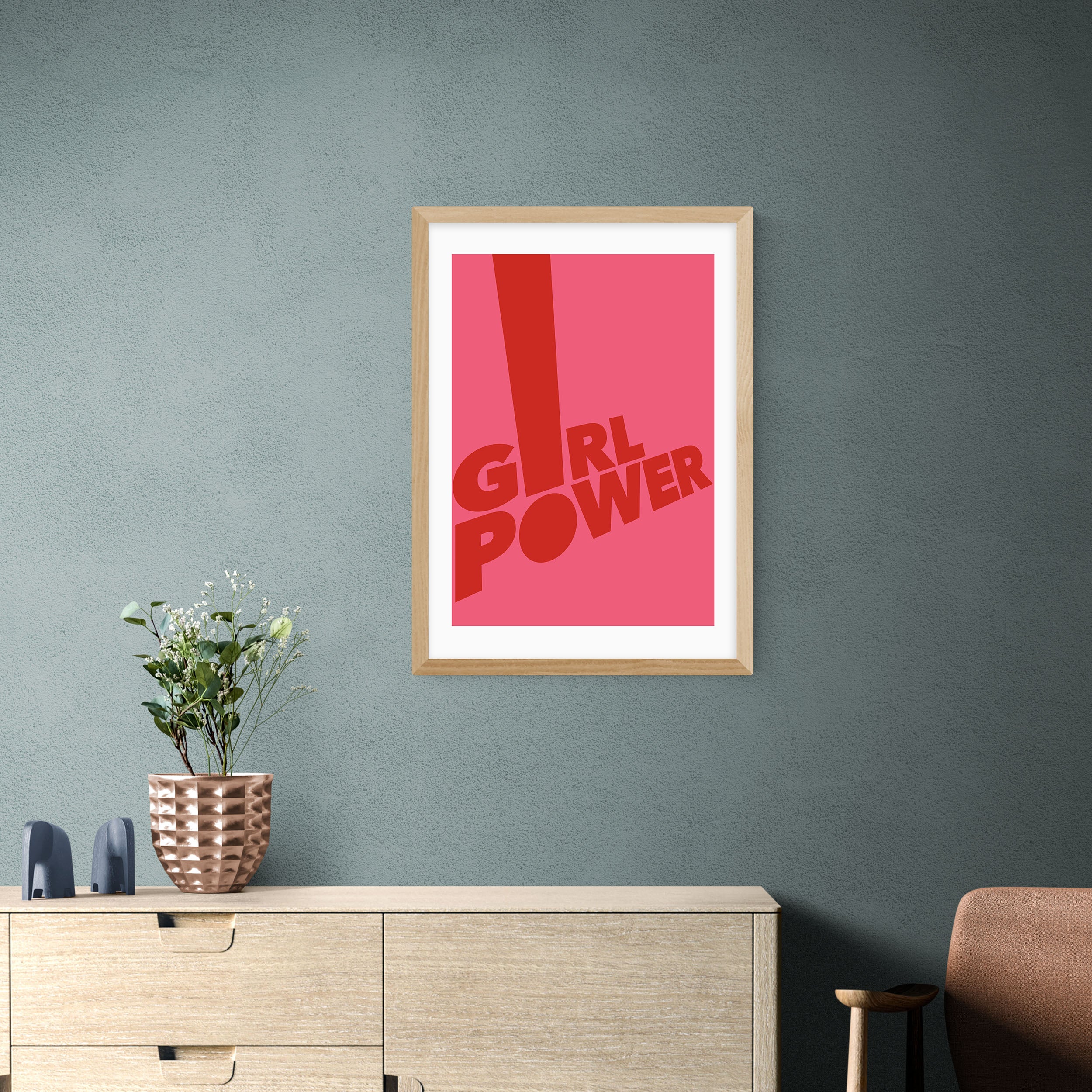 East End Prints Girl Power Framed Print Pink Price Comparisons | Compare The Build