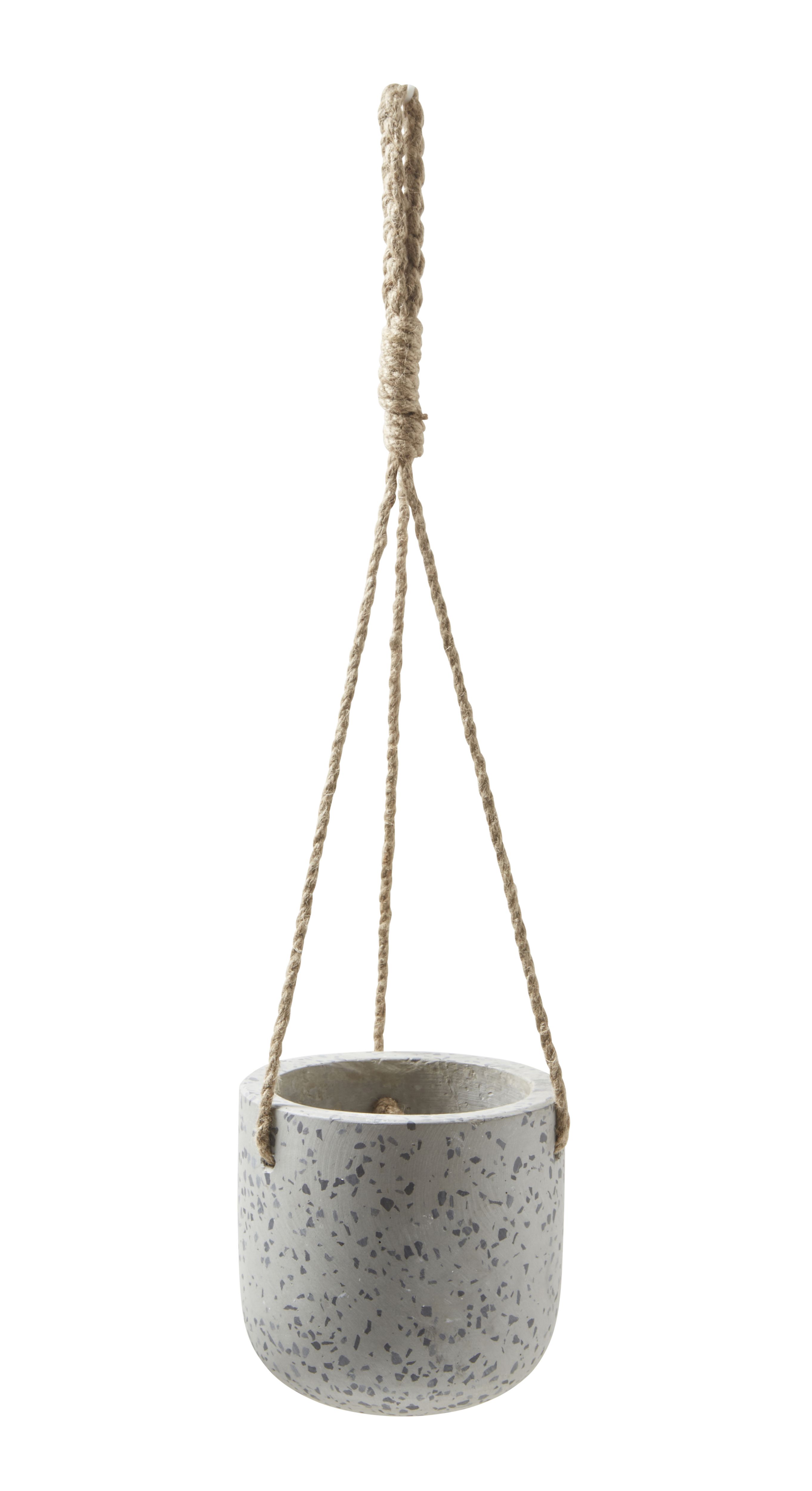 GoodHome Makah Grey Terrazzo Effect Cement Round Hanging Pot (Dia)15Cm Price Comparisons | Compare The Build